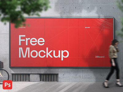 Billboard on wall - Mockup advertising billboard design marketing mockup psd outdoor