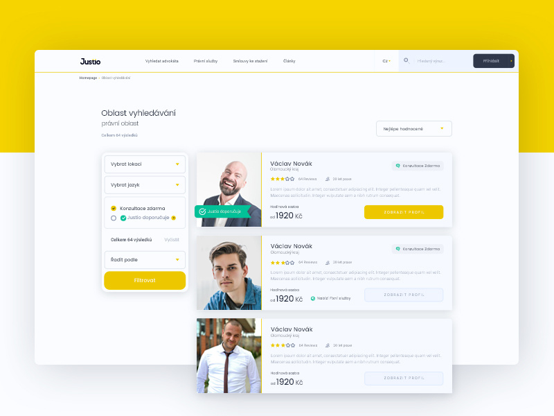 Legal search portal lawyer ux ui portal