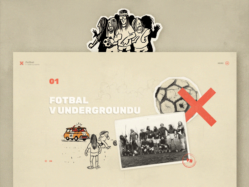 Underground Fotball ux ui web retro fotball