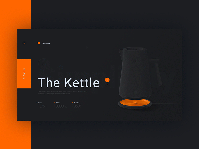 Kettle product landing page animation design kettle landing page product ui ux web