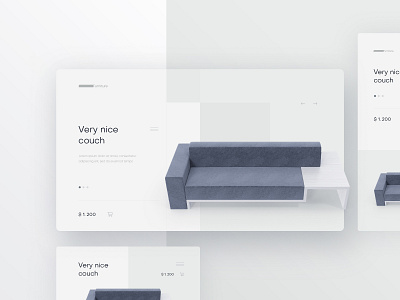 Furniture ShowCase clean couch furniture landingpage minimalism simple website