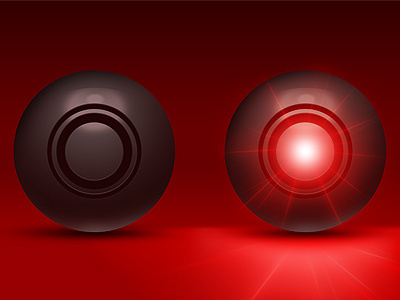Black Orb circle glow orb red sphere