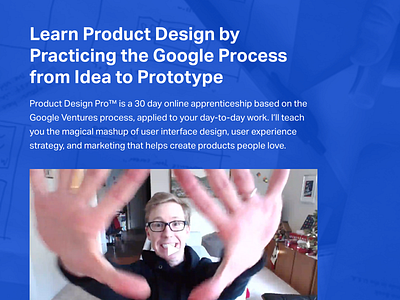 Product Design Pro course landing page product design