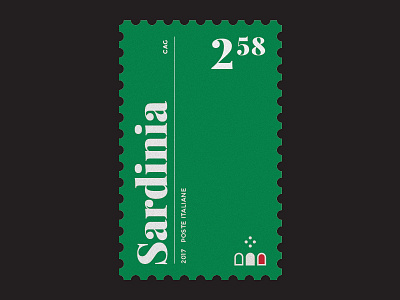 Stamp - Sardinia design graphic italy mail postage red sardinia stamp toronto typography