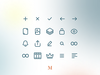 Motivapp Icon Set app app icons branding flat icons icon set iconography icons illustration interface icons line art ui