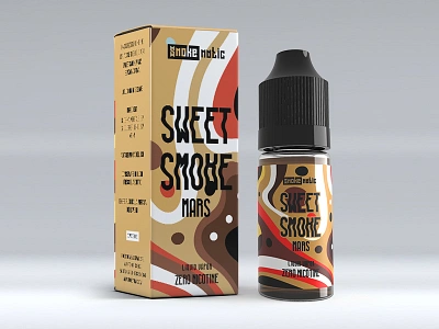 Sweet Smoke eLiquid Bottle Mockup 3d bottle box branding dropper e cigarette eliquid identity label liquid mockup packaging pattern smoke vape