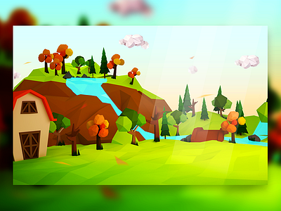 Low Poly Barn 3d barn game green island low poly unity