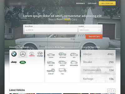 Car website homepage