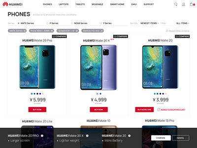 HUAWEI Products Page Redesign