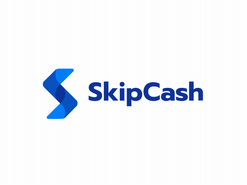 SkipCash - Logo Animation 2d 2d animation ae after effects alexgoo animated logo animation banknote brand animation branding fintech logo logo animation logo reveal motion motion design motion graphics qr reveal scissors