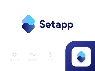 Setapp - Logo Concept affinity designer alexgoo app branding concept design gradient icon identity lettermark logo rectangles redesign concept s letter sine smooth typogaphy wave
