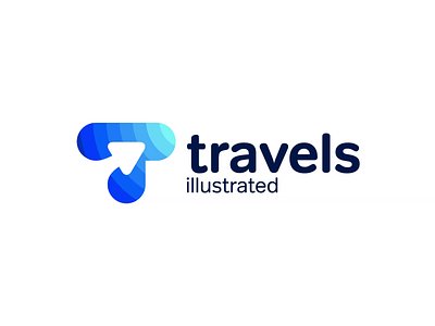 Travels illustrated - Logo Animation 2d 2d animation after effects alexgoo animated logo animation arrow brand animation branding gradient icon animation intro logo animation logo reveal motion motion design motion graphics planet reveal typography animation