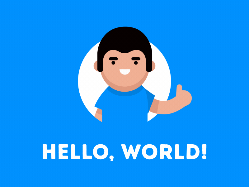 Hello World! 2d animation character character animation flat flat animation hello like motion motion design world