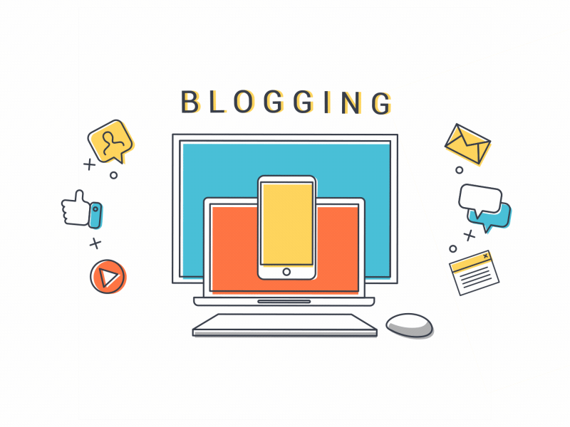 Blogging 2d blogging flat gadgets gif motion