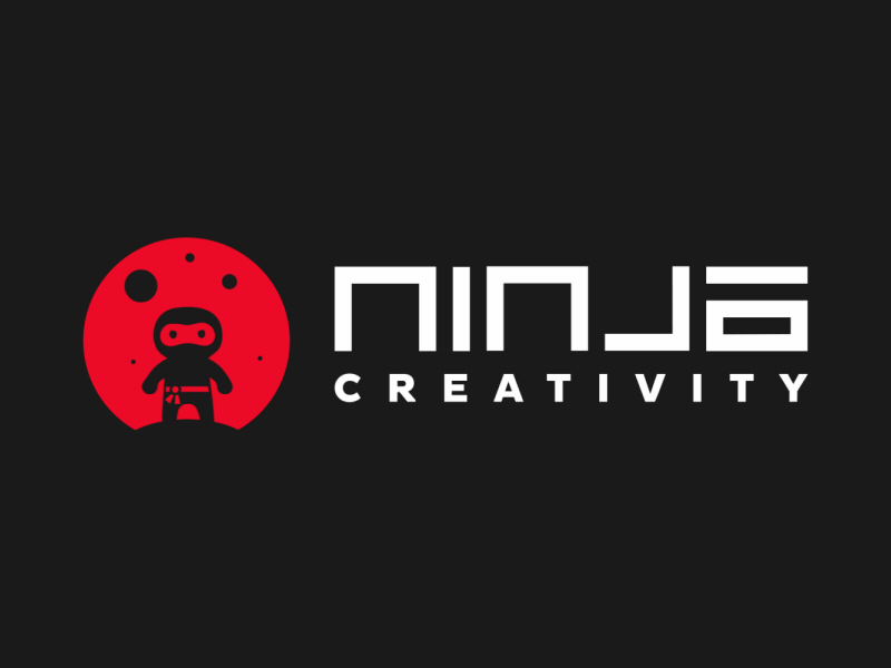 Ninja Creativity Logo Animation 2d after effects alexgoo gif logo logo animation moon motion ninja
