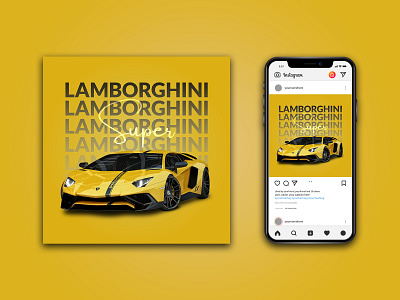 Lamborghini car post design advertising car post car rent post design graphic design instagram post social media social media design social media post social post socialmedia