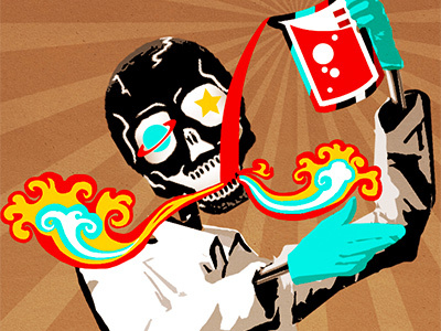Promo for Blair's Hot Sauce hot illustration skeleton spicy