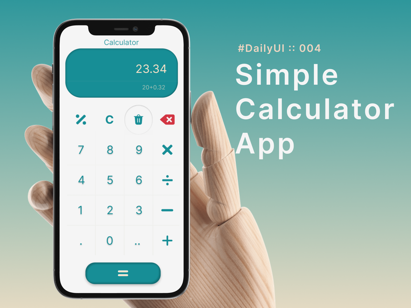 DailyUI 004 (Simple Calculator) by Saniya Javed on Dribbble