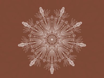 •116•Harvest• brown harvest mandala retro spikelets