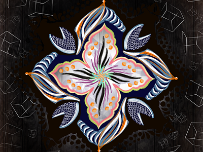 •122•Fish flower• fish flower procreate retro