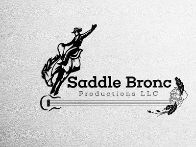 Saddle Bronc Productions LLC (Logo Design) brand identity branding creative design design. dribble graphic design guitar guitar logo horse horse logo illustration logo ui vector