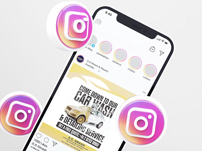 Car Wash Service (Social Media Poster) 3d advertisement animation branding graphic design logo motion graphics post poster social media ui