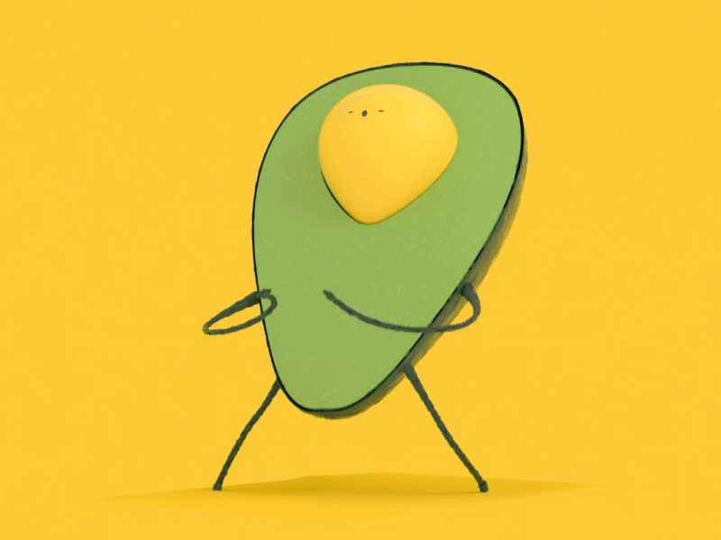 Yogavocado 3d 3dcharacter avocado character design illustration octane workout yoga