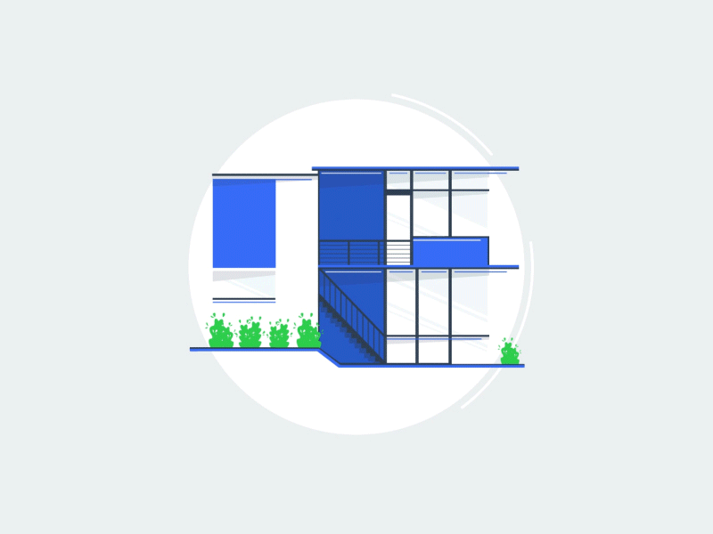 House apartment home house illustration minimal minimalistic plants stairs