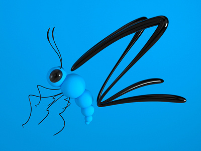 ButterZfly 36daysoftype 36daysoftypez abstract animal blue bug butterfly c4d character character design cinema4d crawler insect octane wings z