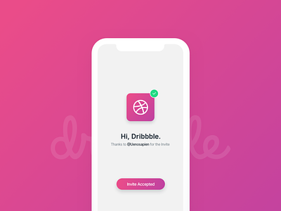 Hi, Dribbble app card dribbble invite mobile