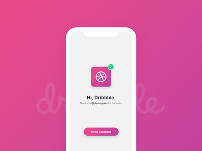 Hi, Dribbble app card dribbble invite mobile