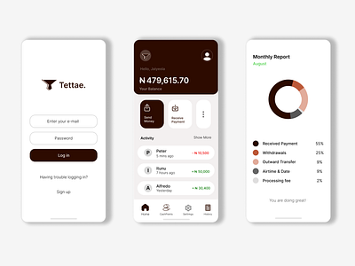 Tettae Bank app design app boolean operations branding design figma logo product design ui