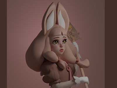 Bunny Girl 3d 3d character 3d design 3d model blender bunny bunny girl character design female game girl quick sculpt zbrush