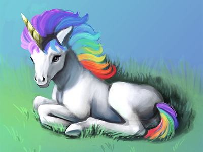 Unicorn Day cheerful colorful digitalpainting happy horse illustration rainbow unicorn