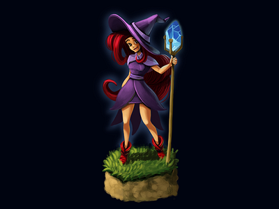 Crystal Witch cartoon crystal digitalart enchantment illustration magic witch