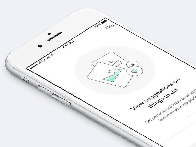 Welcome - Onboarding Animation animation app ios mobile motion onboarding principle travel ui ux welcome