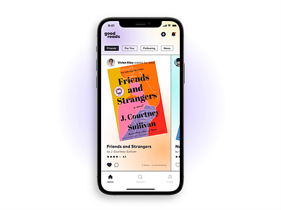 Book Reading App Concept - Goodreads redesign app bold book colorful concept feed goodreads gradient interaction interface minimal mobile mobile ui playful reading recommendation redesign ui uiux ux