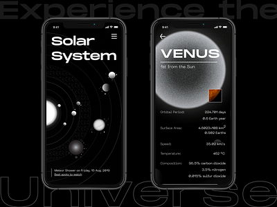 Brutalist Solar System app black blackandwhite bold brutalist concept experiment exploration galaxy interface mobile monochrome noise solar system texture ui universe white