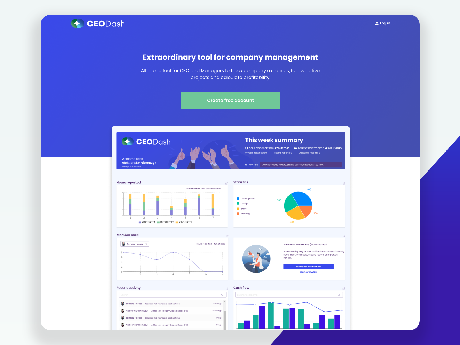 Ceo Dash Landing Page By Tomasz Haracz On Dribbble