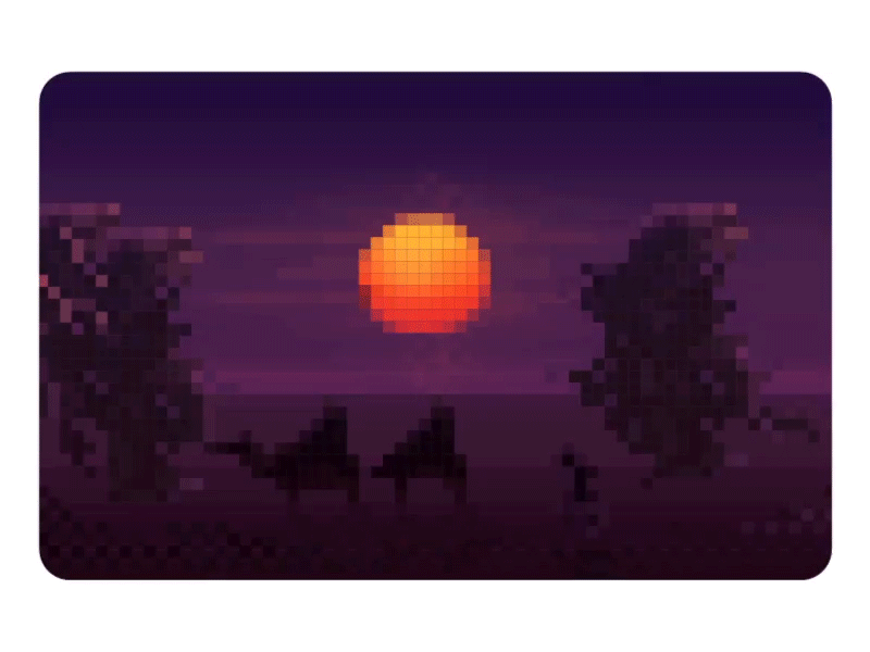 Pixel Sunset ae after effects animation cartoon gif pixel sunset