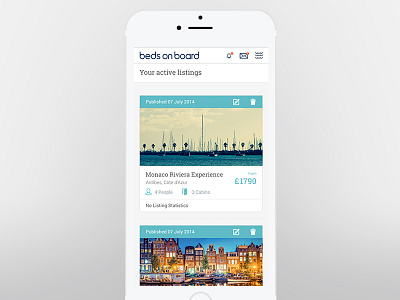Beds On Board clean ecommerce mobile app ui ux