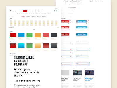 Canon UI Kit canon design system guidelines styleguide ui ux wip