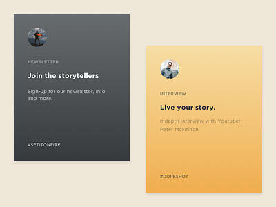 UI single article card canon cards design system gradient ui ux wip