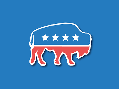American Bison animal bison logo politics usa