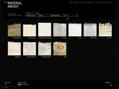 Material Archiv Interface