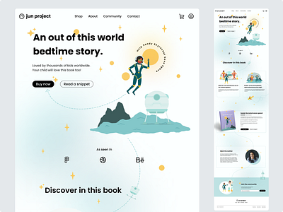 Childrens Book Landing Page | Daily UI Design Challenge #003 dailyui design product design ui ux web design