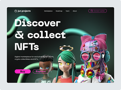 NFT Marketplace Hero Section dailyui design nft product design ui ux web 3 web design