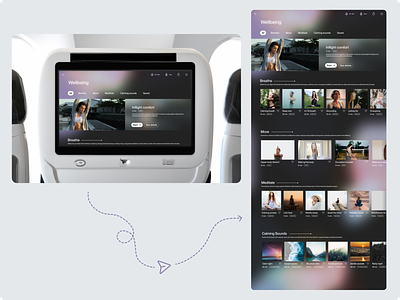 Wellbeing for your flight | Inflight Entertainment System app design dailyui design product design ui ux web design