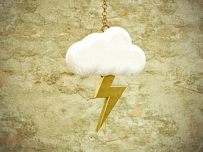 Little Thunder 3d c4d cinema 4d cloud gold jewelry thunder