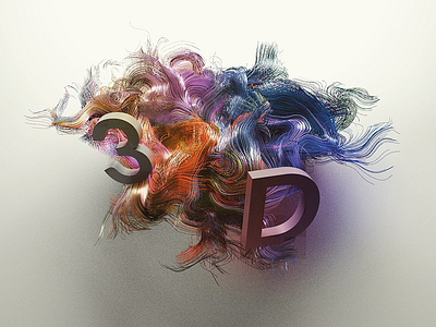 3D hairs 3d hairs houdini photoshop procedural rainbow render